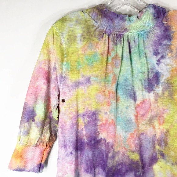 Kensie Medium‎ Jacket Carnival Camouflage Handmade Tie Dye Yellow Purple 243 - Picture 5 of 9